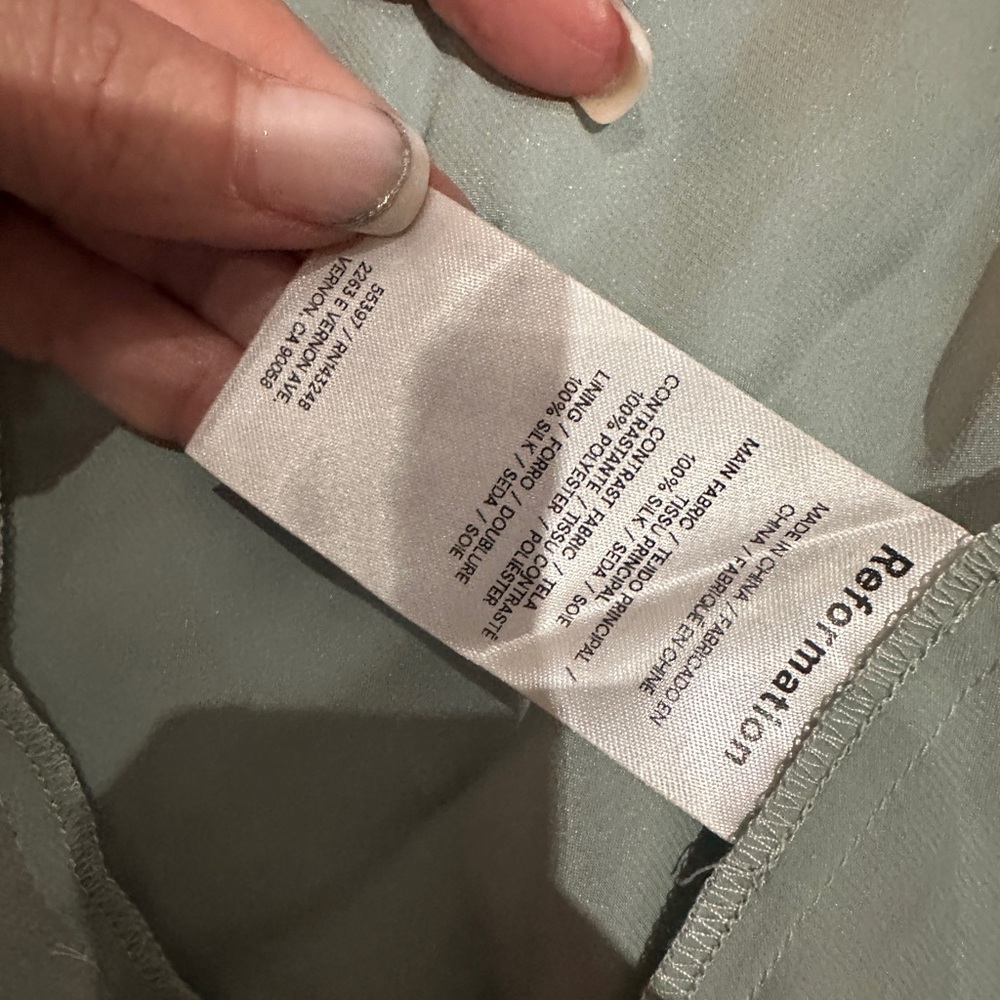 NWT  Reformation Tosca Silk dress in aquamarine - Picture 6 of 8